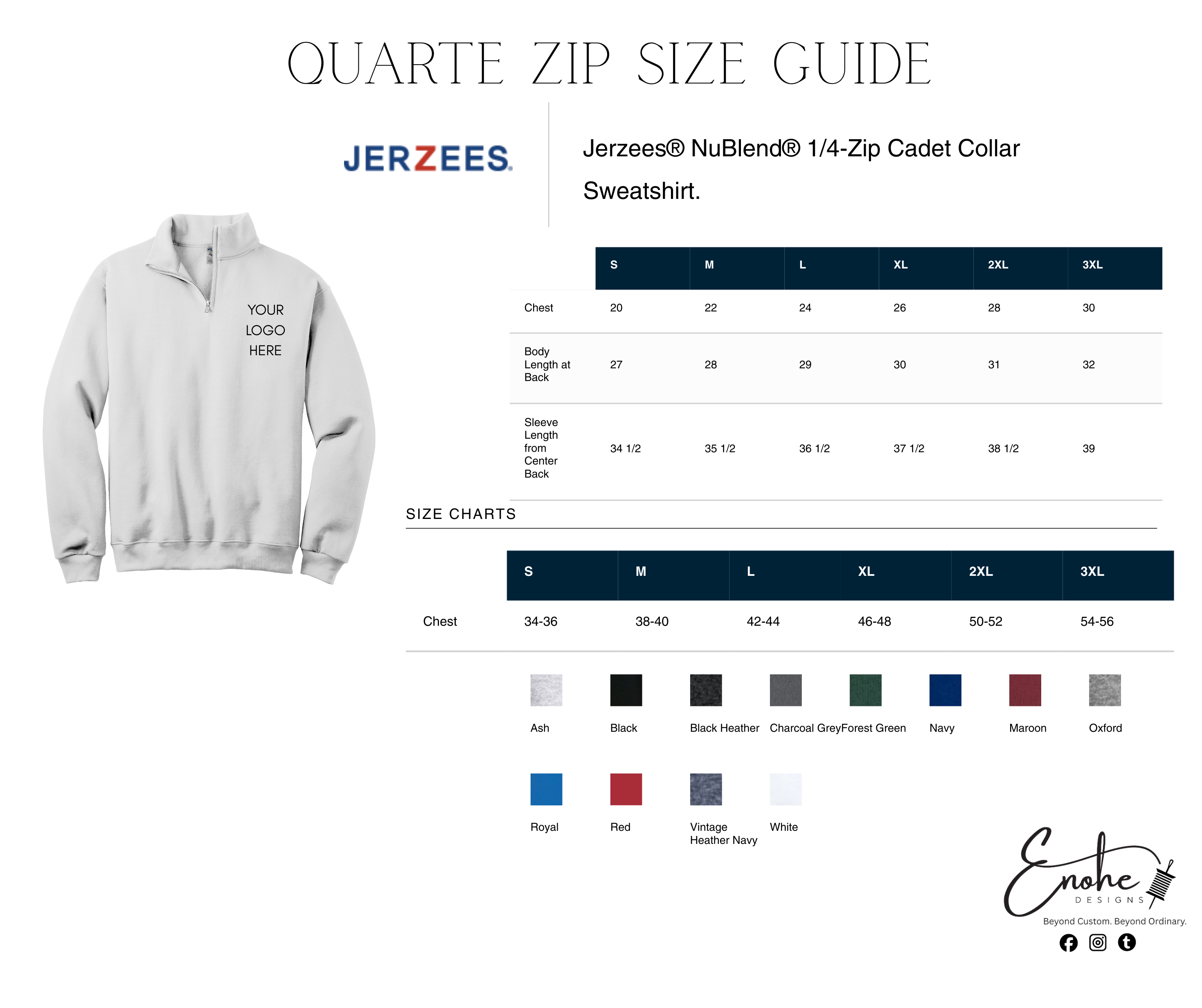 Left Chest Embroidered Quarter Zip-No Setup Fee