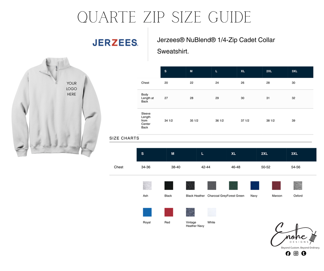 Left Chest Embroidered Quarter Zip-No Setup Fee