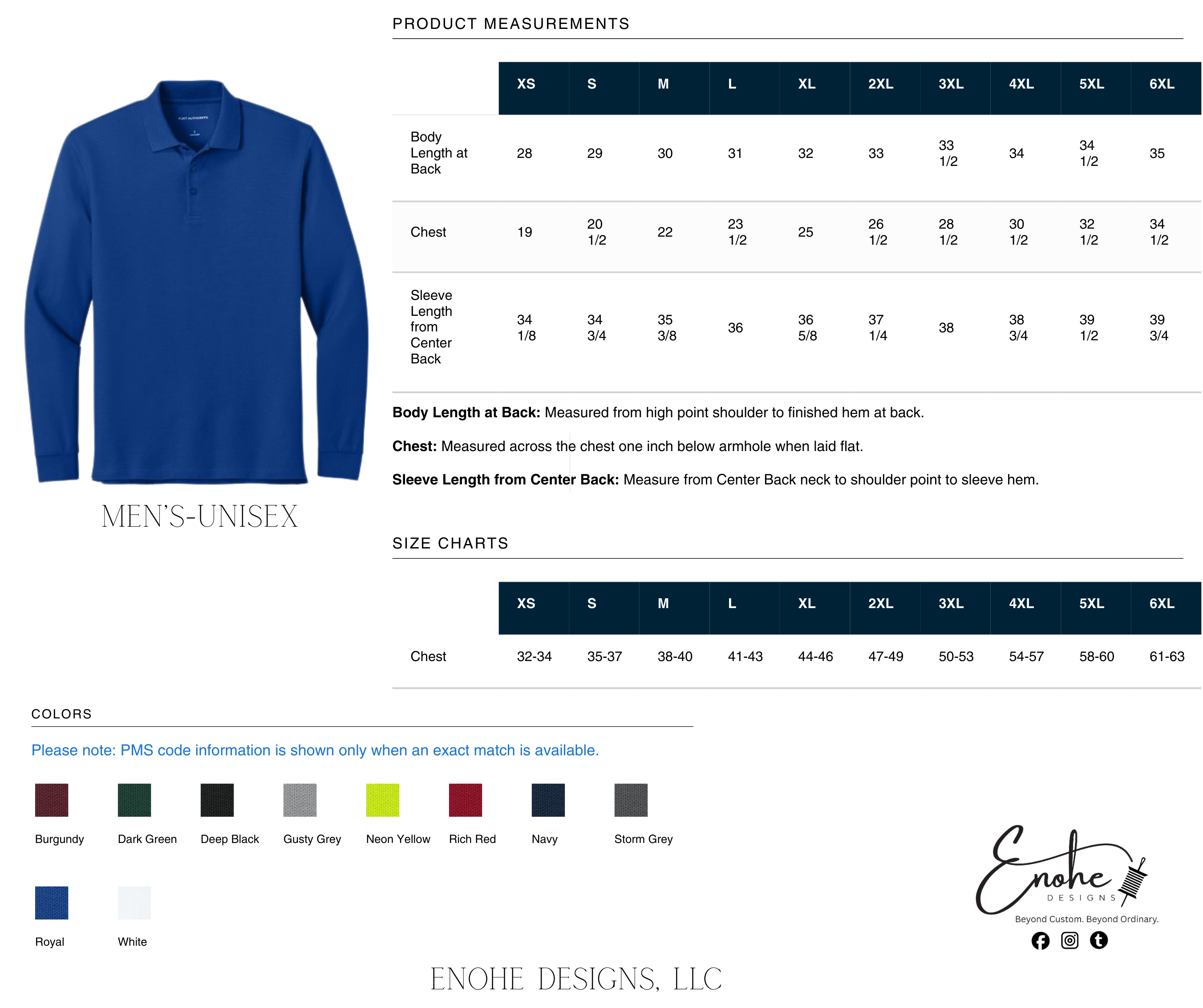 Left Chest Embroidered Long Sleeve Polo- No Setup Fee