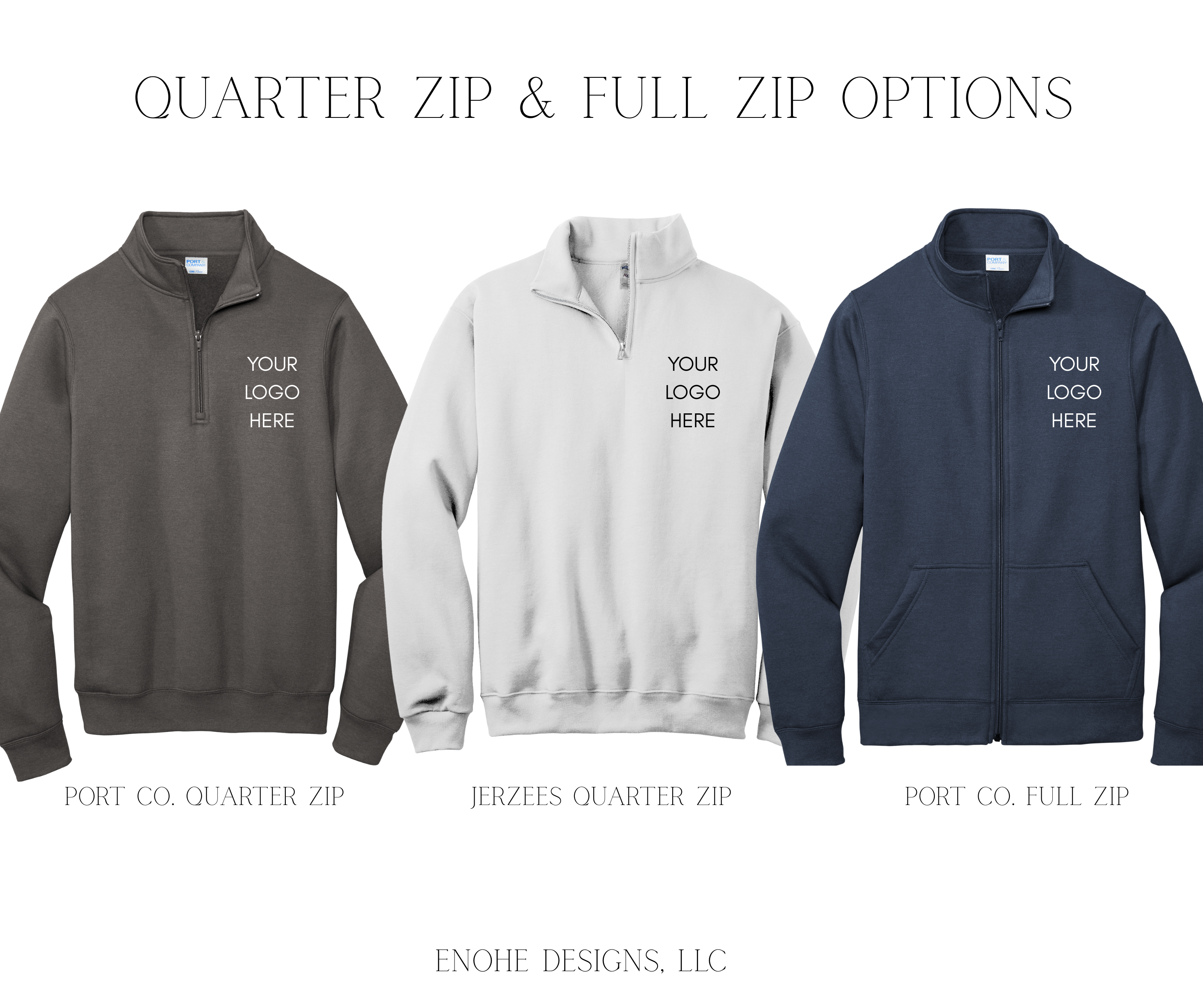 Left Chest Embroidered Quarter Zip-No Setup Fee