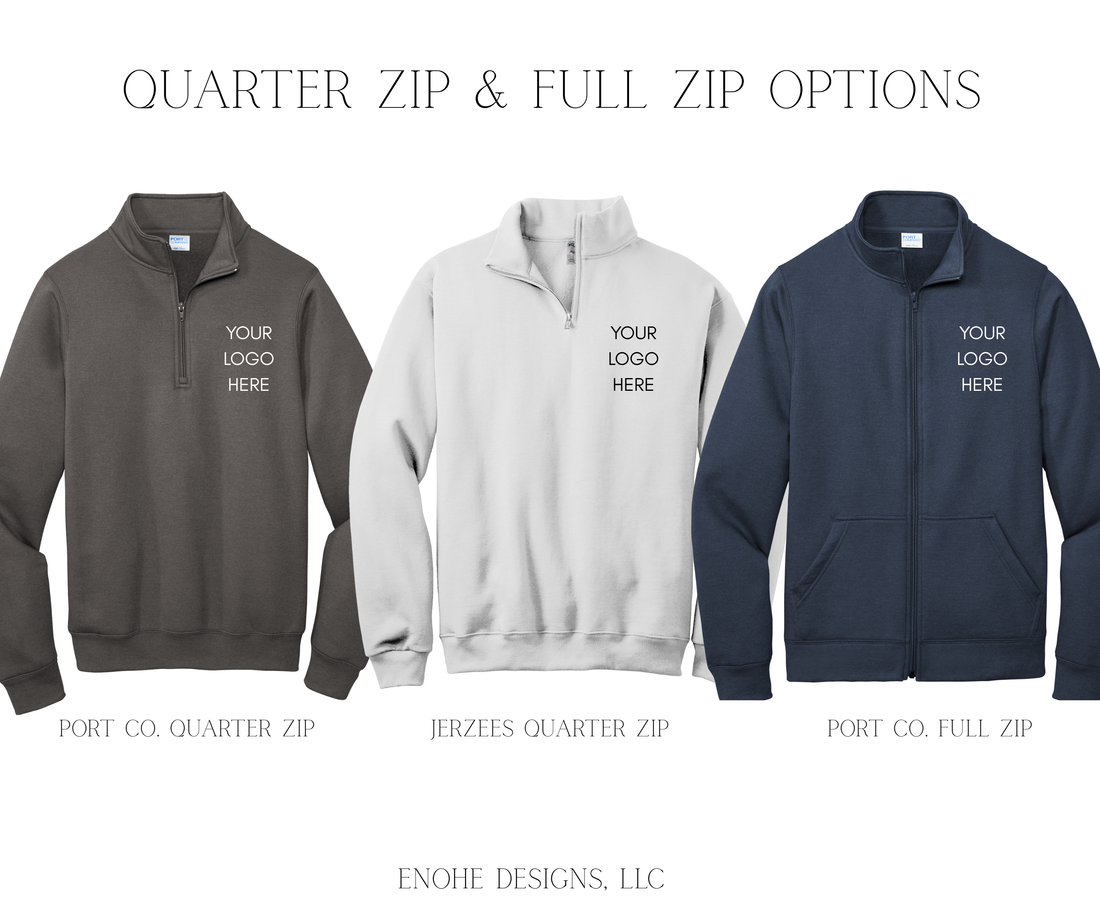 Left Chest Embroidered Quarter Zip-No Setup Fee